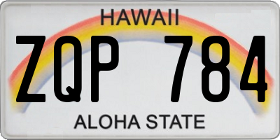 HI license plate ZQP784