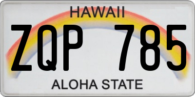 HI license plate ZQP785