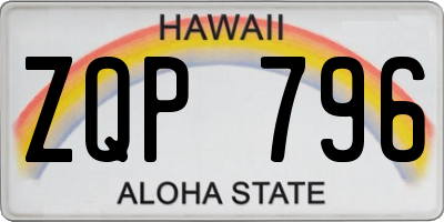 HI license plate ZQP796