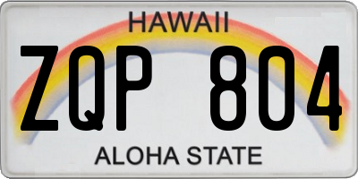 HI license plate ZQP804