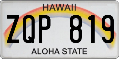 HI license plate ZQP819