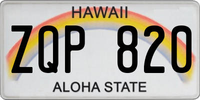 HI license plate ZQP820