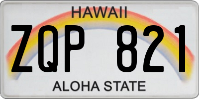 HI license plate ZQP821
