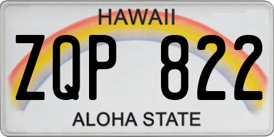 HI license plate ZQP822
