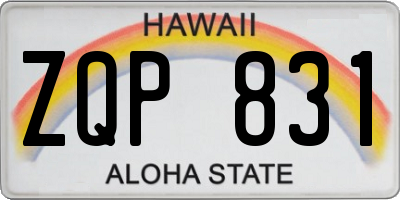 HI license plate ZQP831