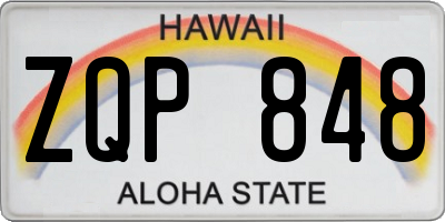 HI license plate ZQP848