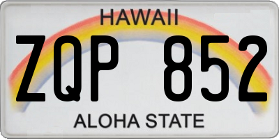 HI license plate ZQP852