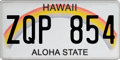 HI license plate ZQP854