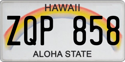 HI license plate ZQP858