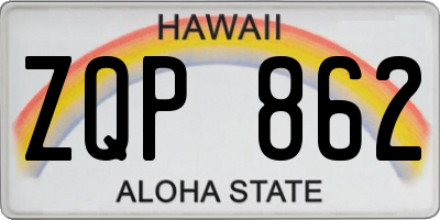 HI license plate ZQP862