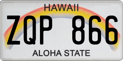 HI license plate ZQP866