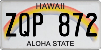 HI license plate ZQP872