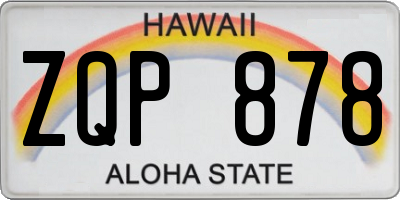 HI license plate ZQP878