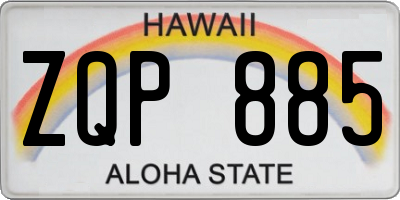 HI license plate ZQP885