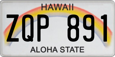 HI license plate ZQP891
