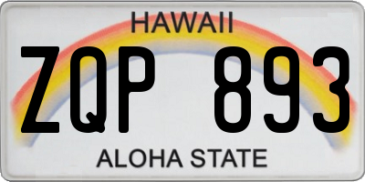 HI license plate ZQP893
