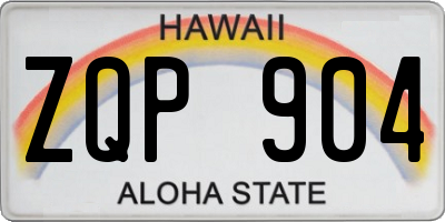 HI license plate ZQP904