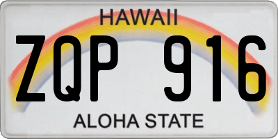HI license plate ZQP916