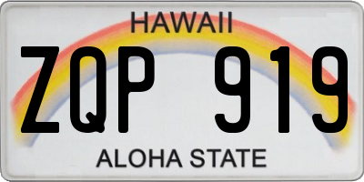 HI license plate ZQP919