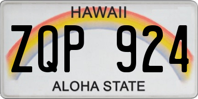 HI license plate ZQP924
