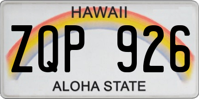 HI license plate ZQP926