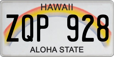 HI license plate ZQP928
