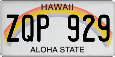 HI license plate ZQP929