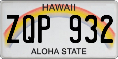 HI license plate ZQP932