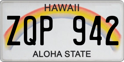 HI license plate ZQP942