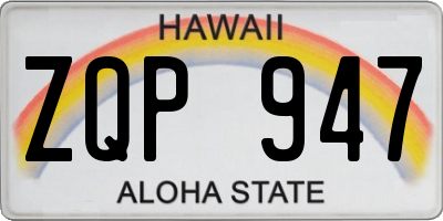 HI license plate ZQP947