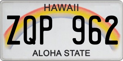 HI license plate ZQP962