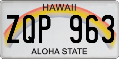 HI license plate ZQP963