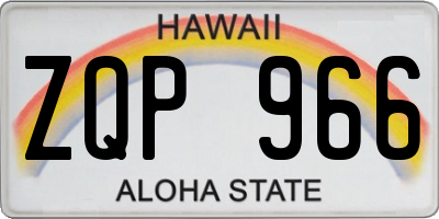 HI license plate ZQP966