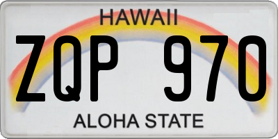 HI license plate ZQP970