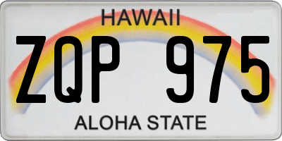 HI license plate ZQP975