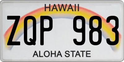 HI license plate ZQP983