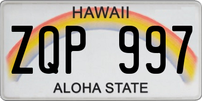 HI license plate ZQP997