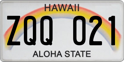 HI license plate ZQQ021
