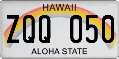 HI license plate ZQQ050