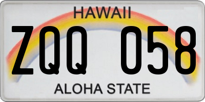 HI license plate ZQQ058