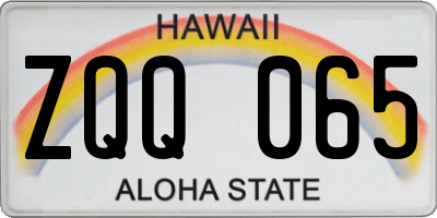 HI license plate ZQQ065