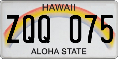 HI license plate ZQQ075