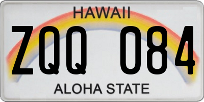 HI license plate ZQQ084