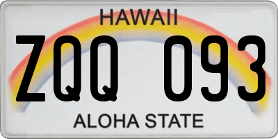 HI license plate ZQQ093