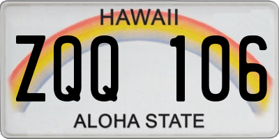 HI license plate ZQQ106