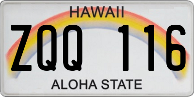 HI license plate ZQQ116