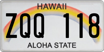 HI license plate ZQQ118
