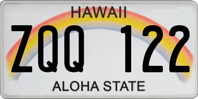 HI license plate ZQQ122