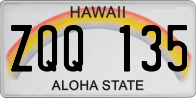 HI license plate ZQQ135