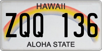 HI license plate ZQQ136